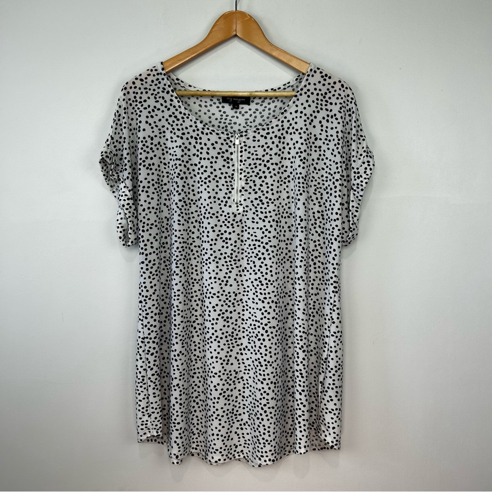 Lily Morgan Polka Dot Short Sleeve 1X